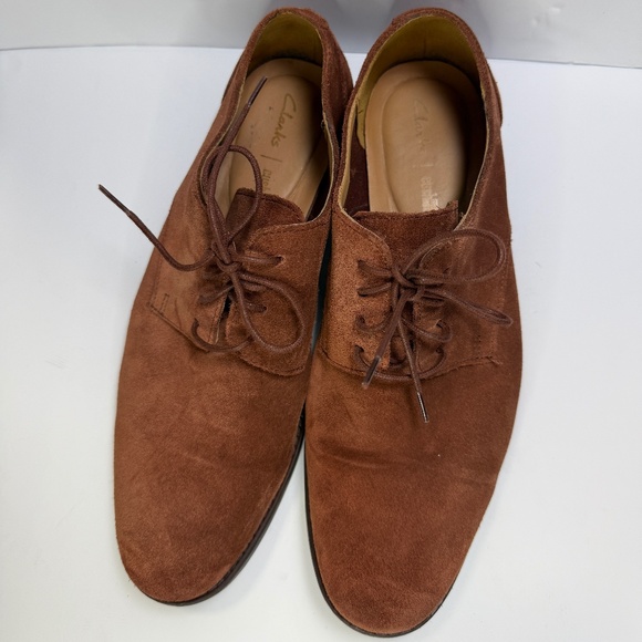 Clarks Brown Suede Derby Shoes Mens 9.5